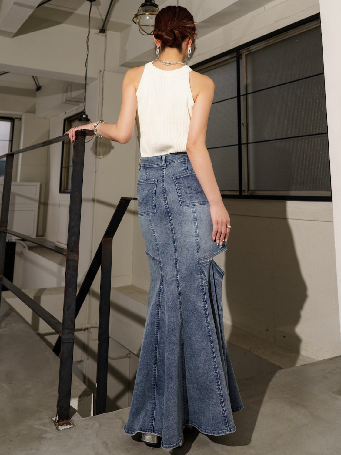 サイドホール マーメイド DENIMスカート