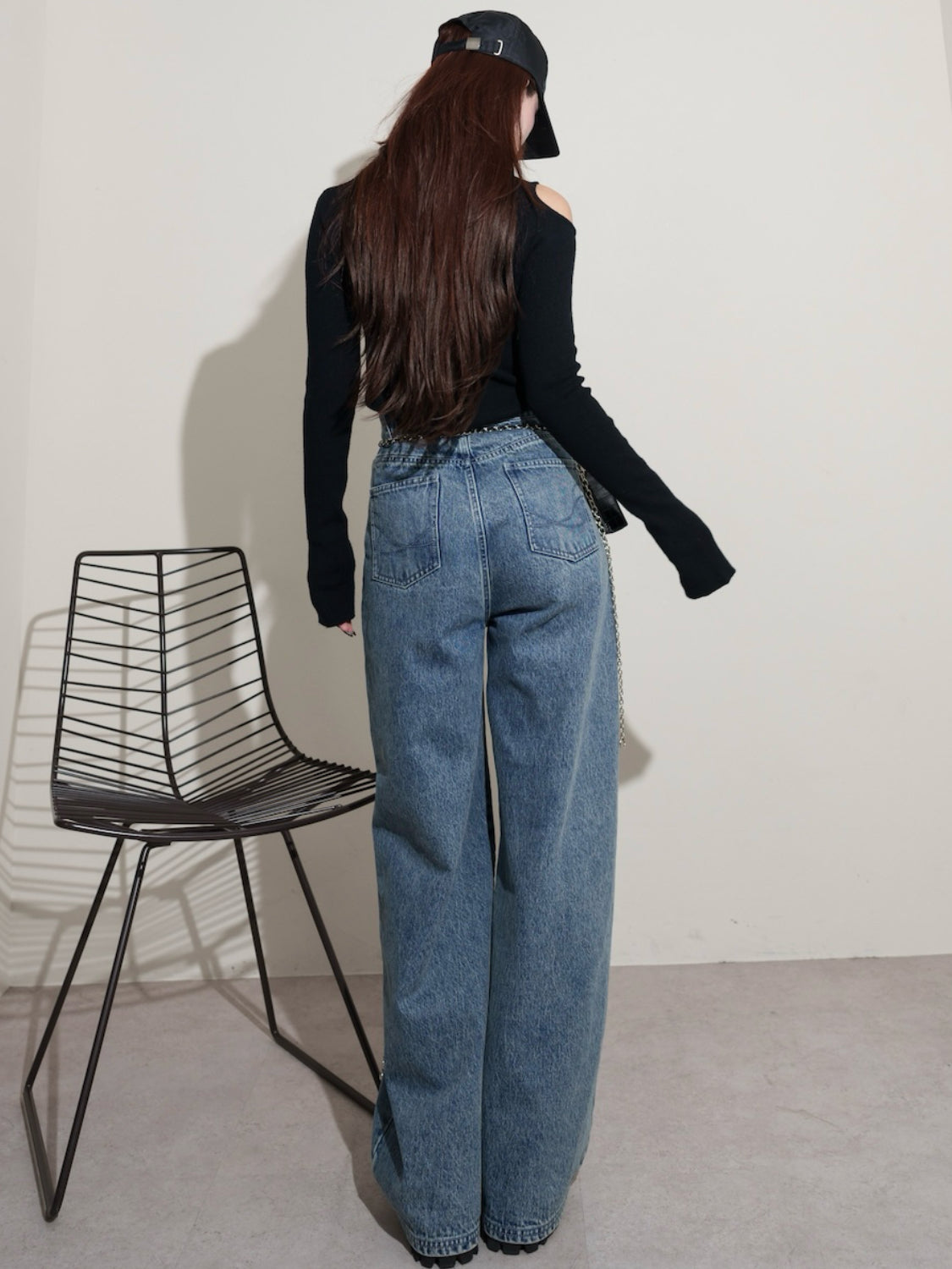 Multi ビジュー ワイド DENIM パンツ