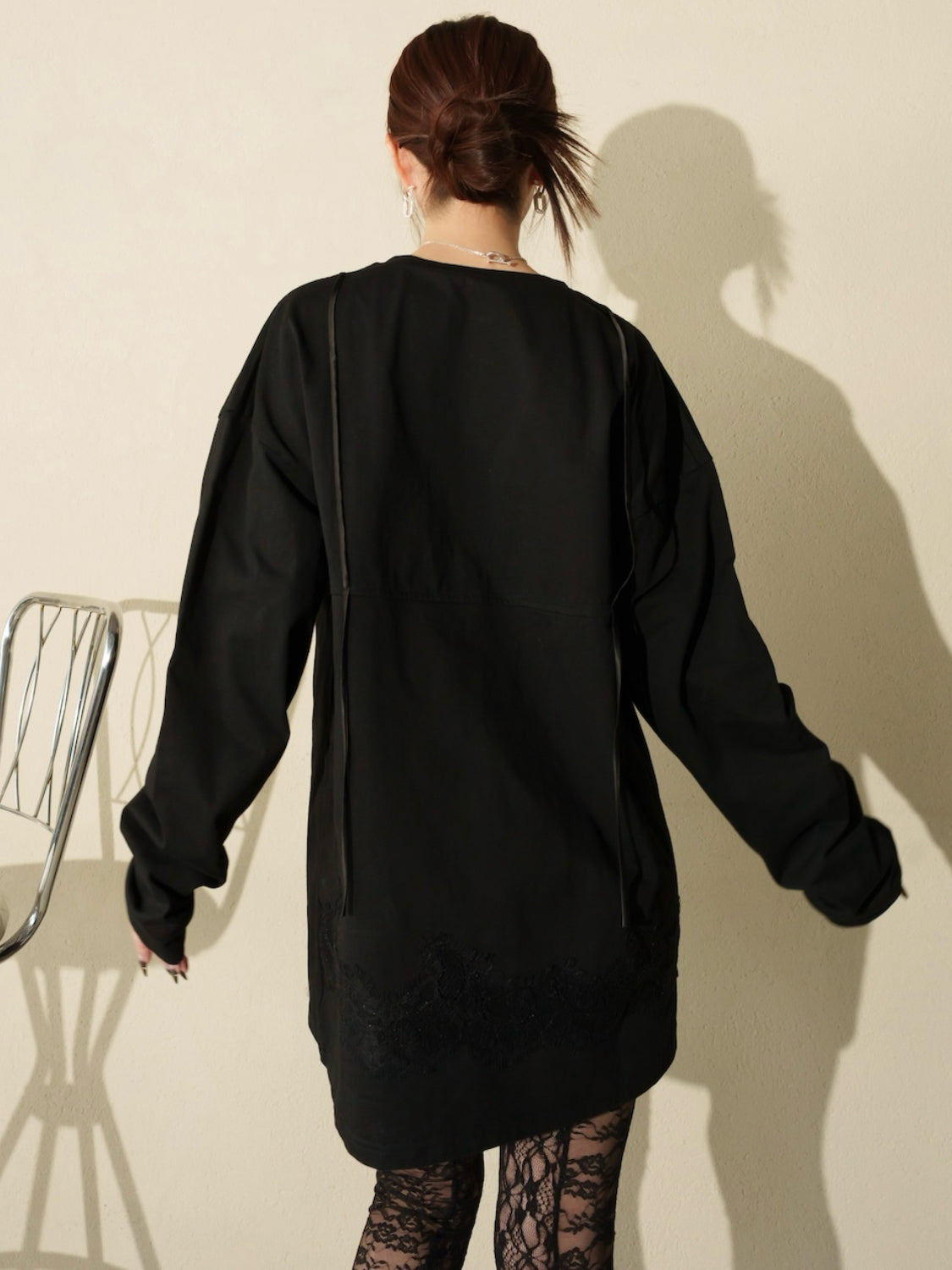 Washed レースビスチェ ロング Tシャツ