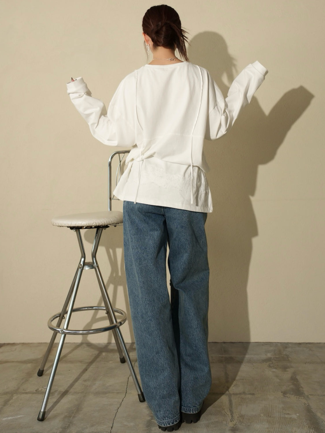 Washed レースビスチェ ロング Tシャツ