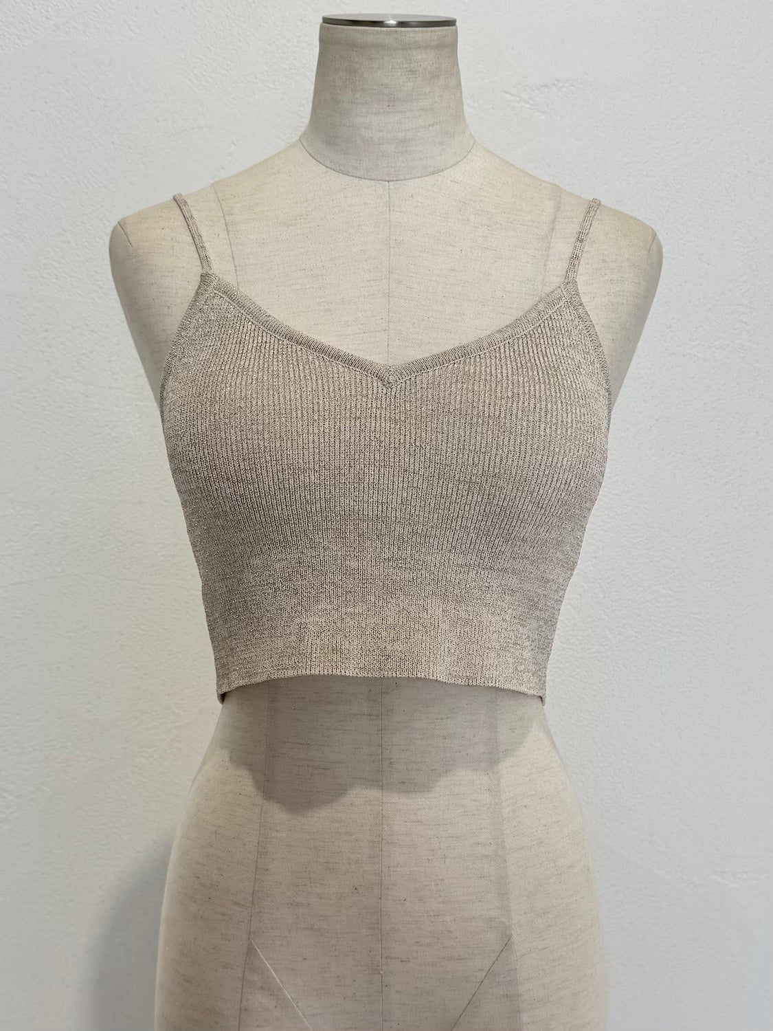 Short]Cup-in ラメ KNITキャミソール