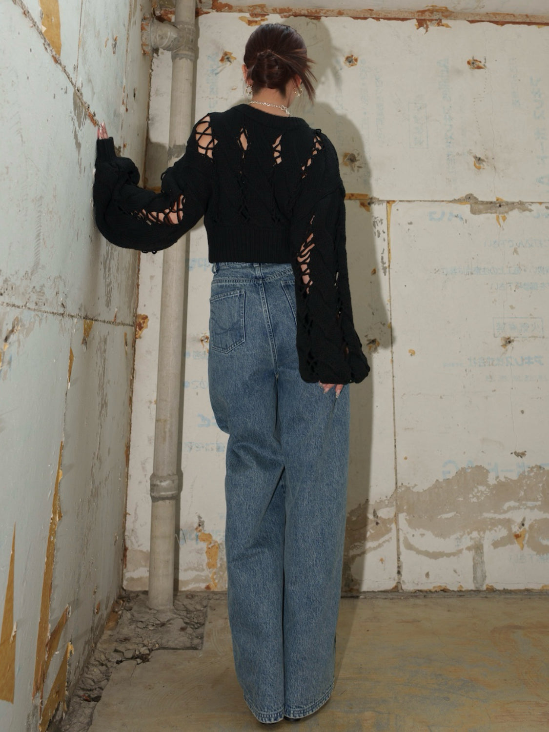 Multi ビジュー ワイド DENIM パンツ