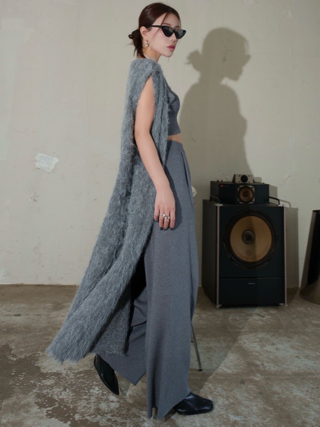 3ピース ロングジレ KNIT セットアップ