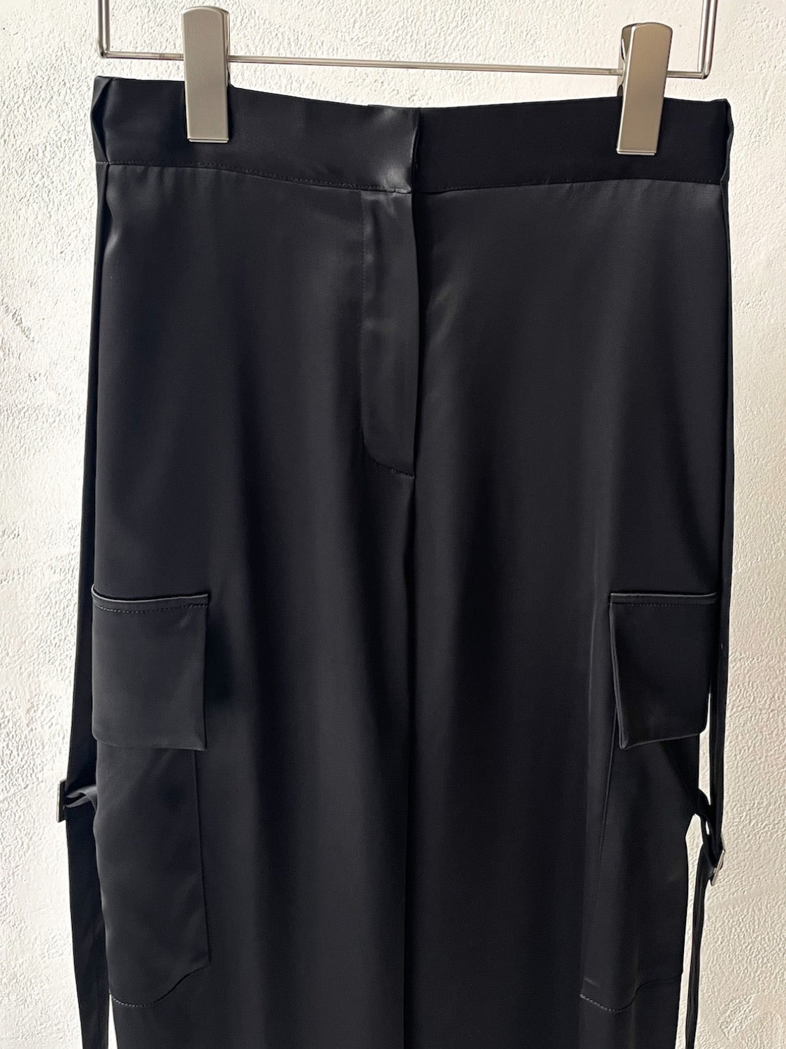 サイドベルト サテン Wide-pants