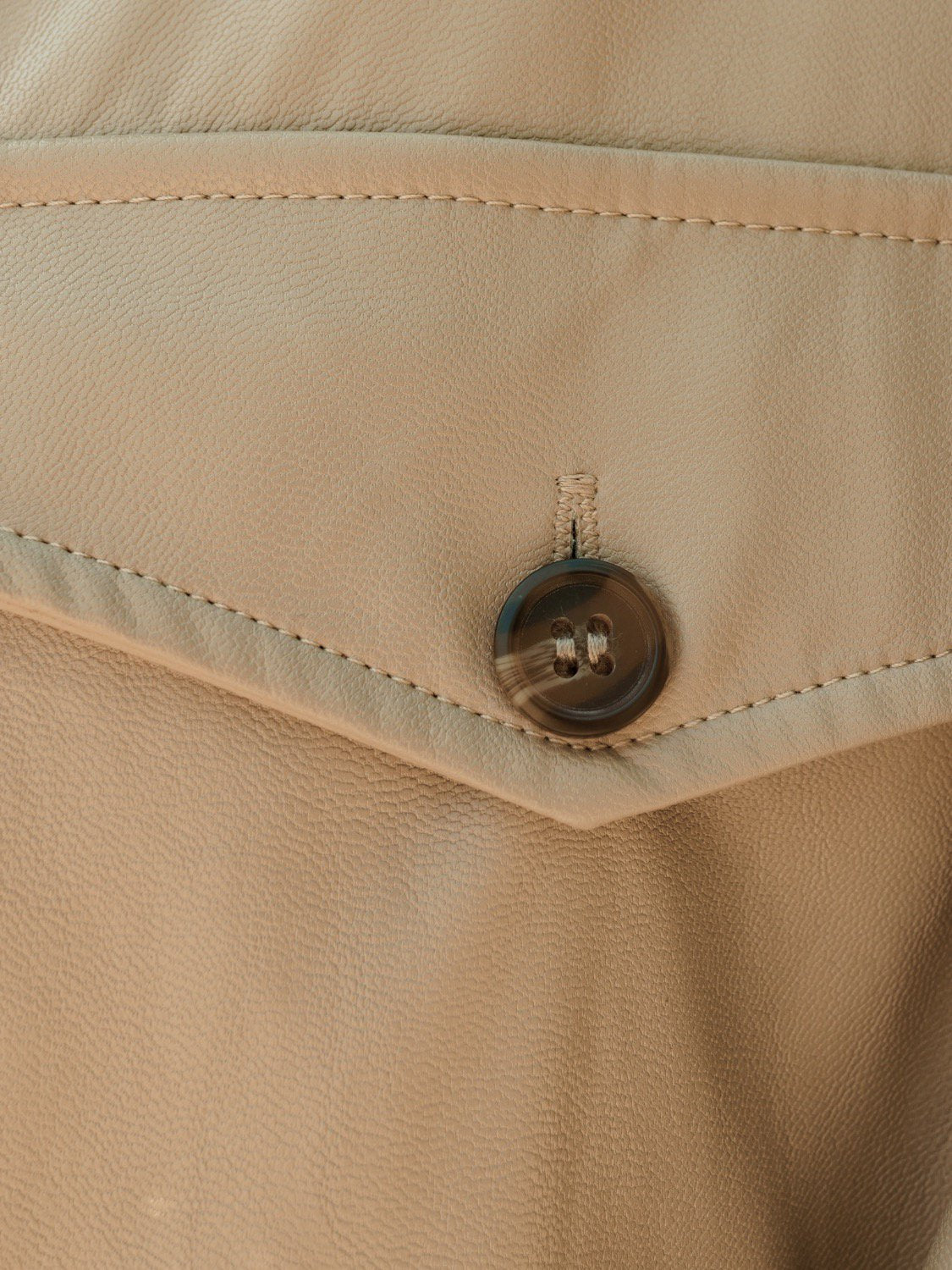 Light Eco Leather Shirt-like Long Jacket