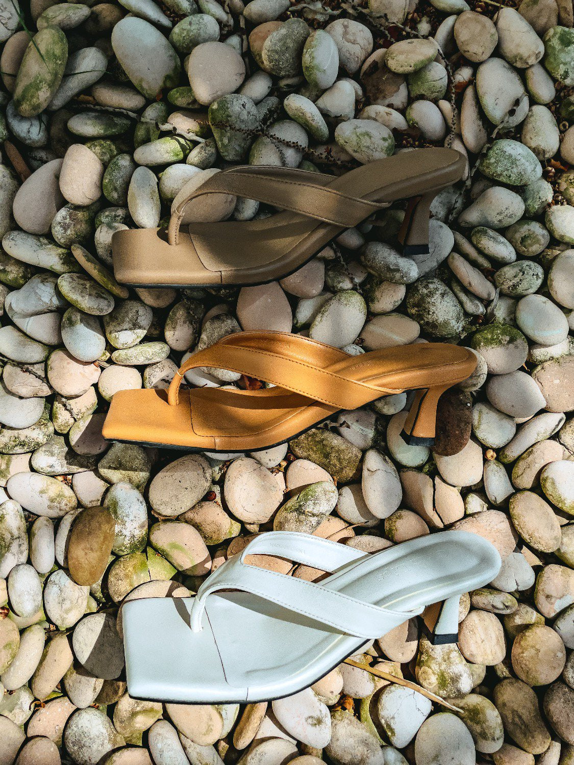 Eco Leather Tong Low-heel Sandals