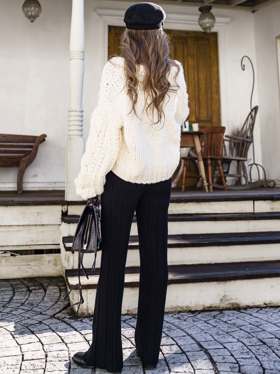 Random Rib Straight Knit Pants