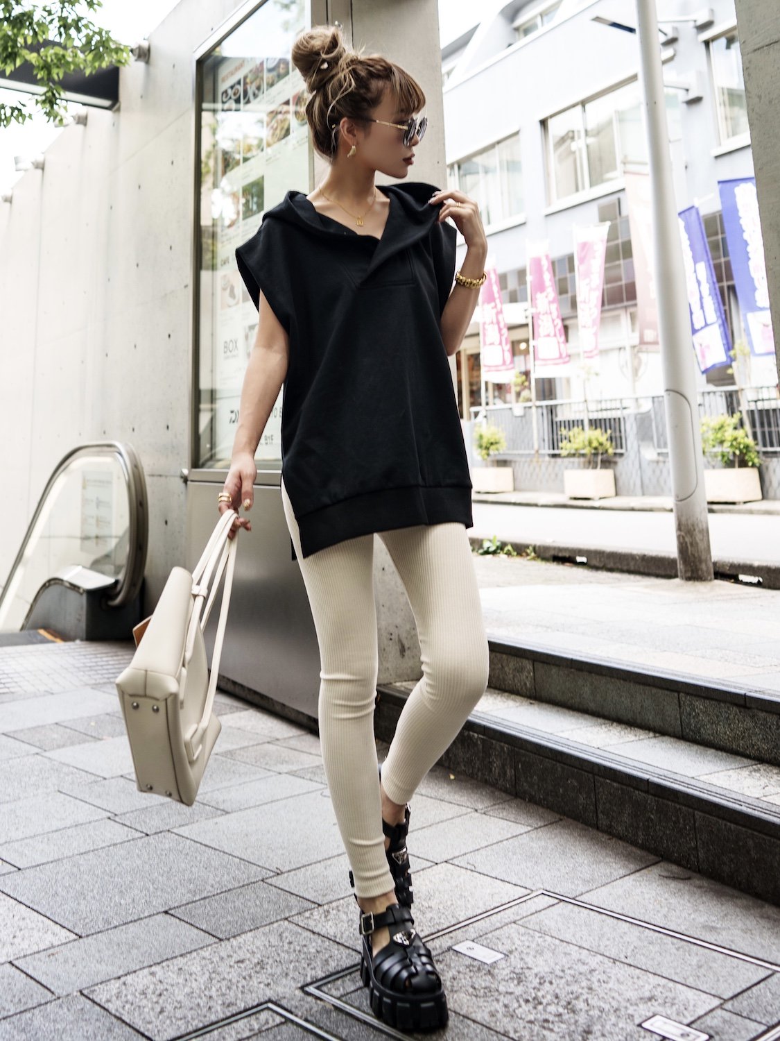 ノースリーブ Sweat フーディー